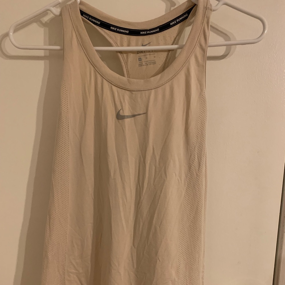 Nike, running, tan tank top